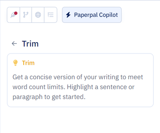 word reduction with Paperpal Trim