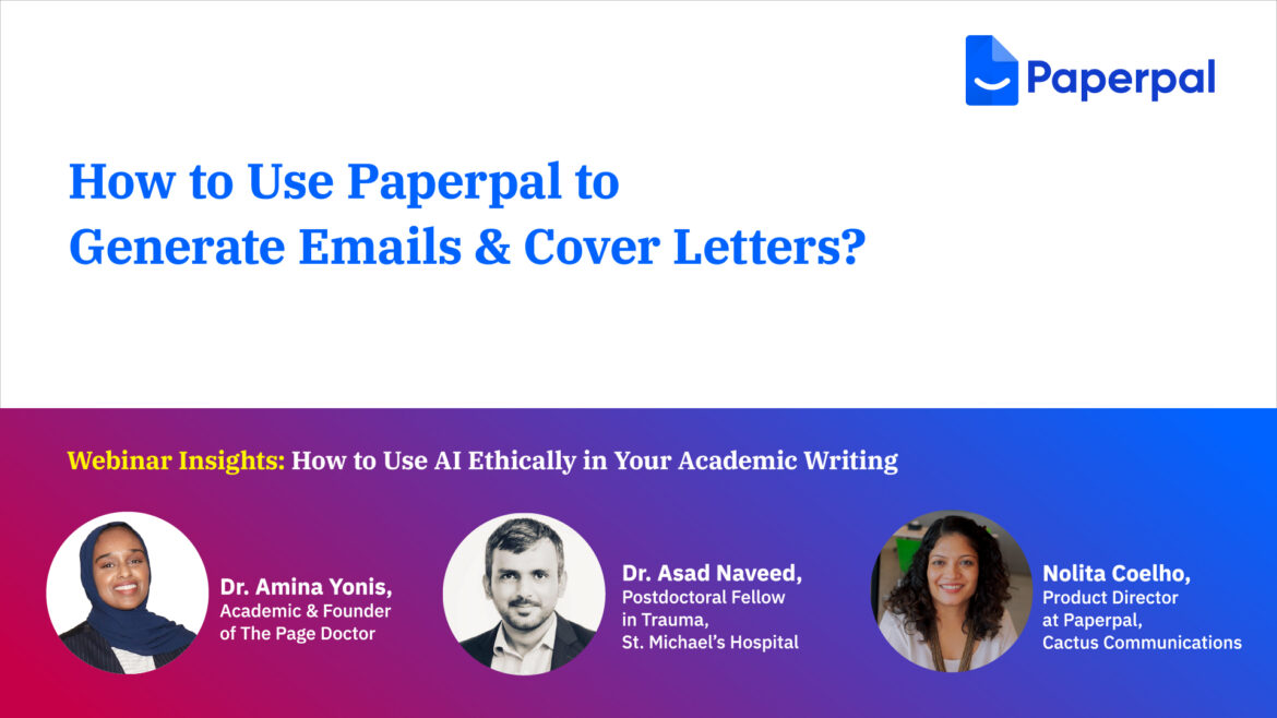 Writing Emails and Cover Letters with Paperpal Writing Emails and Cover Letters with Paperpal