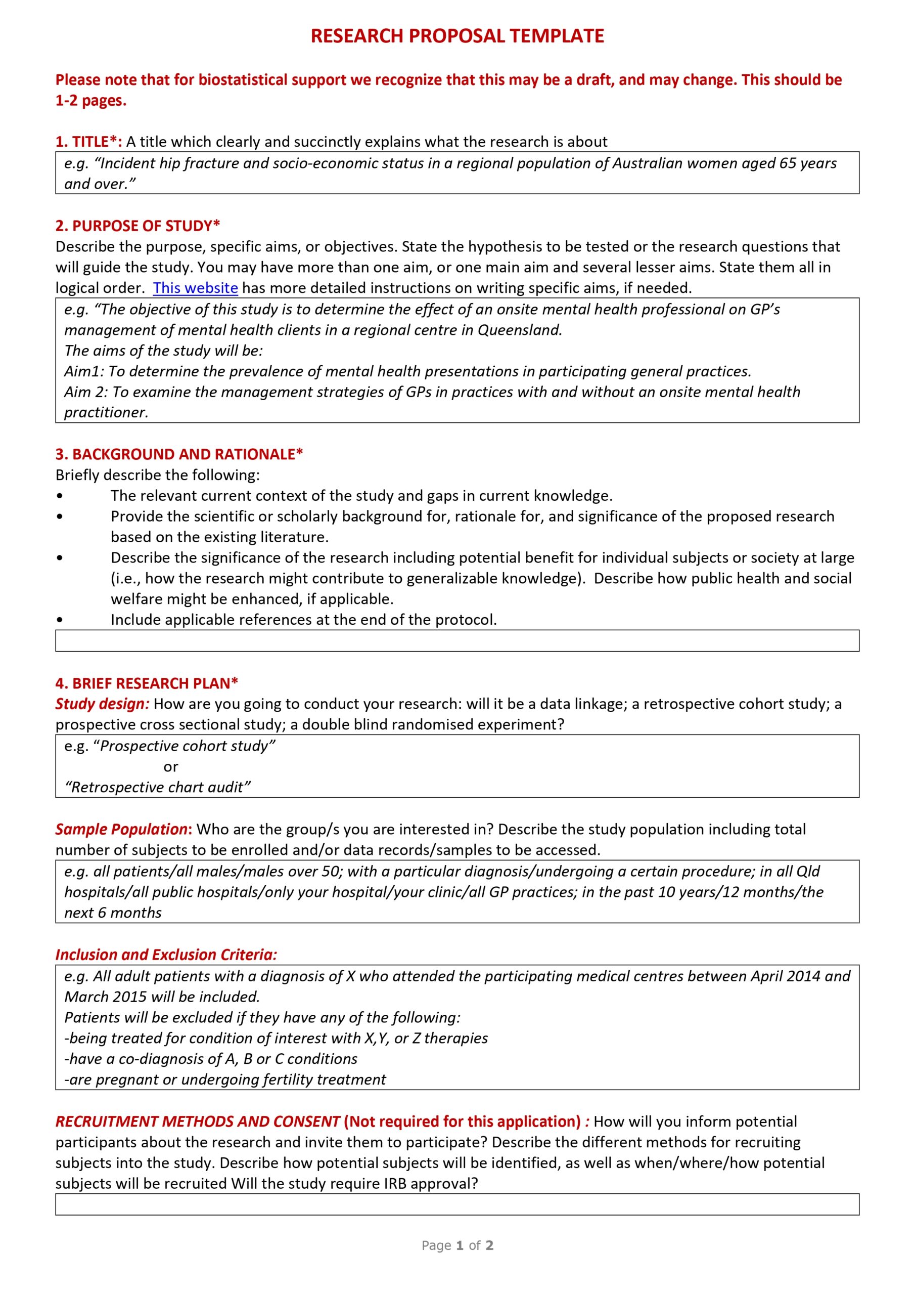 Research Proposal Template